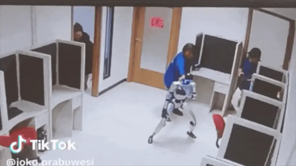 Robot hình người 'làm loạn trong phòng' được dàn dựng
